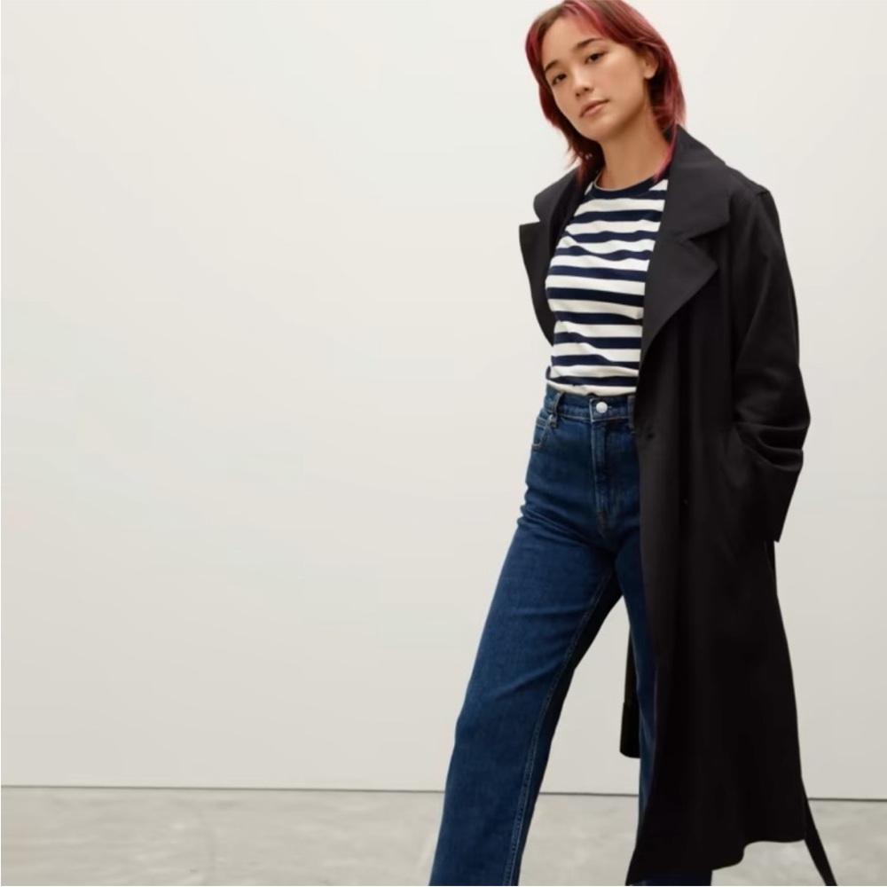 Everlane The Drape Trench Coat Black Size XS NWT